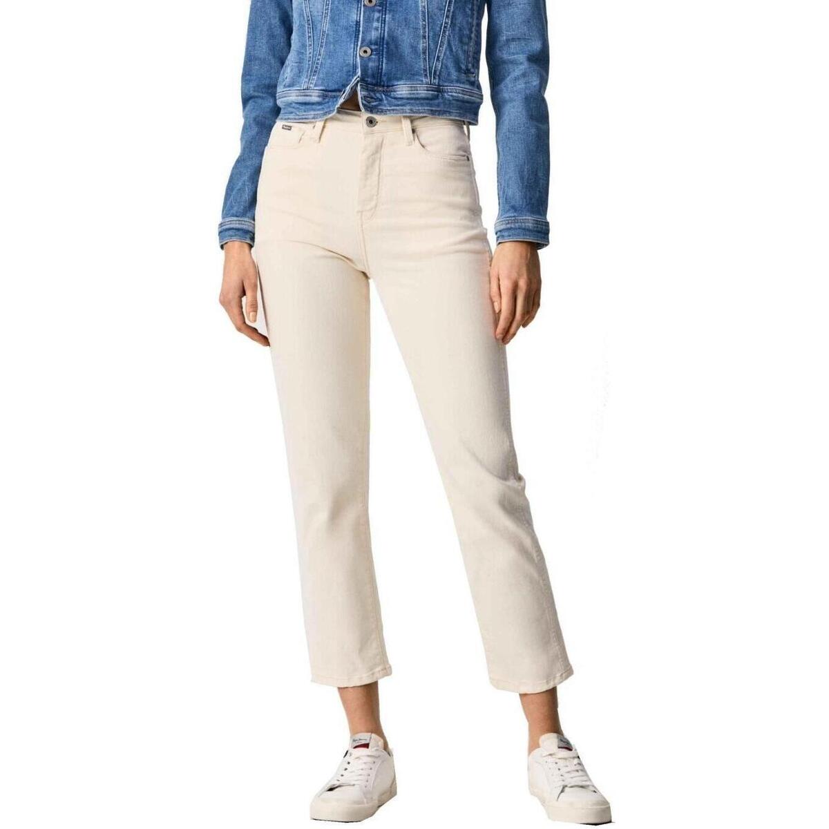 Textil Mulher Opening Ceremony light-wash logo-embroidered jeans Pepe jeans  Bege