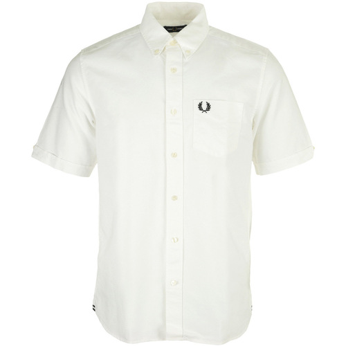 Textil Homem Camisas mangas comprida Fred Perry Oxford Branco