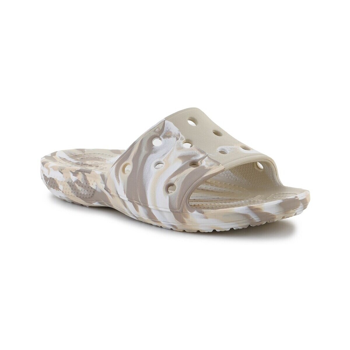 Sapatos Chinelos Crocs Classic Marbled Slide Bege