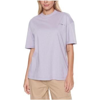 Textil Mulher T-Shirt mangas curtas Calvin Logo Klein Jeans  Violeta