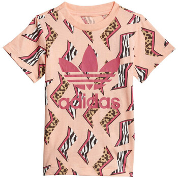 Textil Criança T-Shirt than mangas curtas adidas Originals  Rosa
