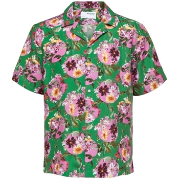 Textil Homem Camisas mangas comprida Selected Guardanapo de mesa Green Multicolor