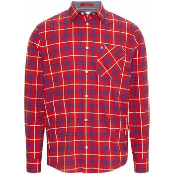 Textil Homem Camisas mangas comprida Tommy Jeans  Vermelho