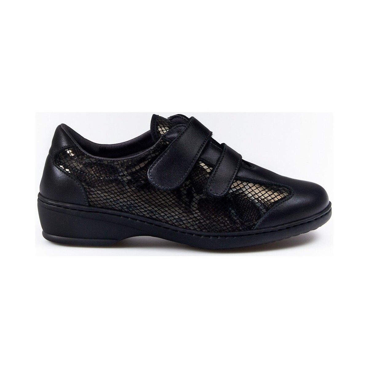 Sapatos Mulher Sapatos & Richelieu Notton Zapatos Deportivos  Ancho Especial 1161 Negro Velcros Preto
