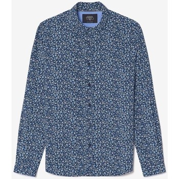 Textil Homem Camisas mangas comprida Tapetes de banhoises Camisa NOBEL Azul
