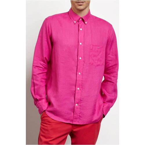 Textil Homem Camisas mangas comprida Eden Park E23CHECL0018 Rosa