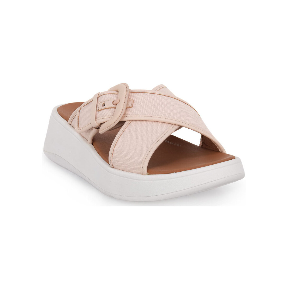 Sapatos Mulher Chinelos FitFlop F MODE BUCKLE CANVAS PLATFORM Rosa