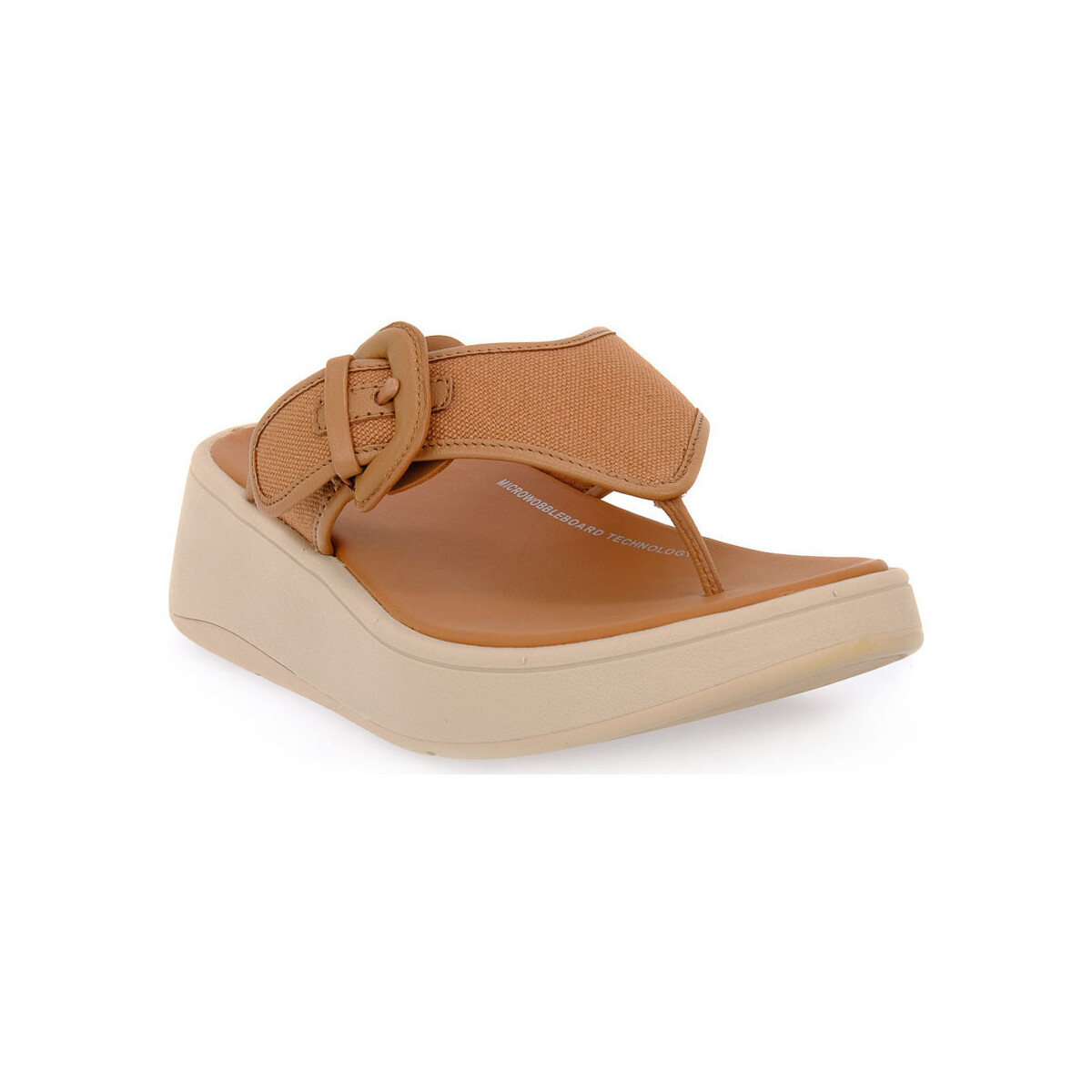 Sapatos Mulher Chinelos FitFlop F MODE BUCKLE CANVAS Branco