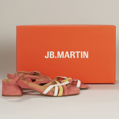 Sapatos Mulher Sandálias JB Martin VICTORIA Veludo / Rosa / Amarelo / Giz