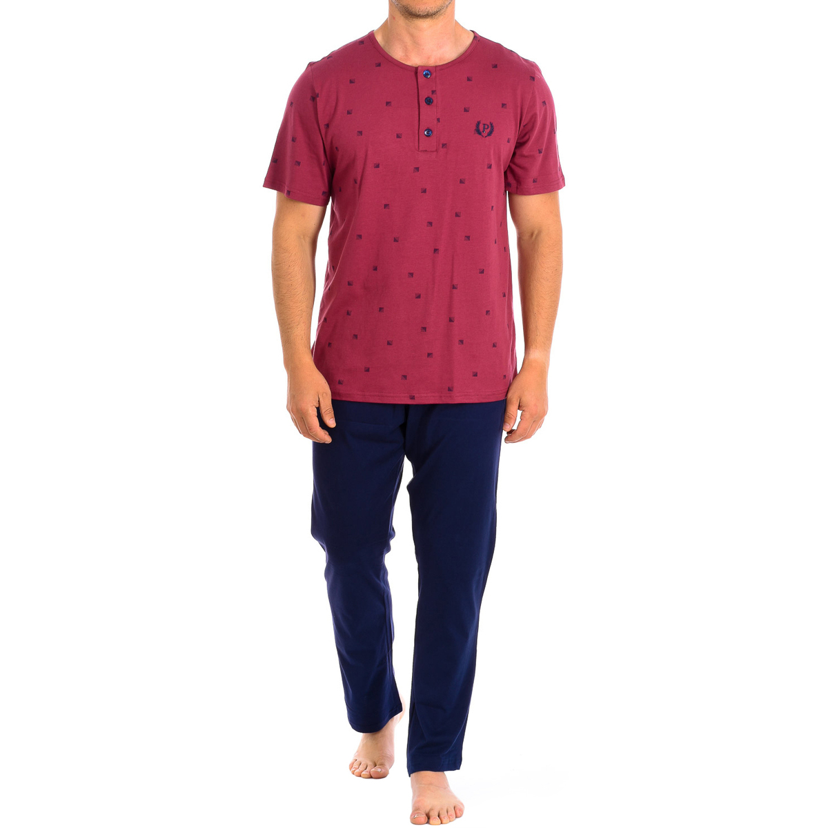 Textil Homem Pijamas / Camisas de dormir Kisses&Love PJ1405-BORDO Multicolor