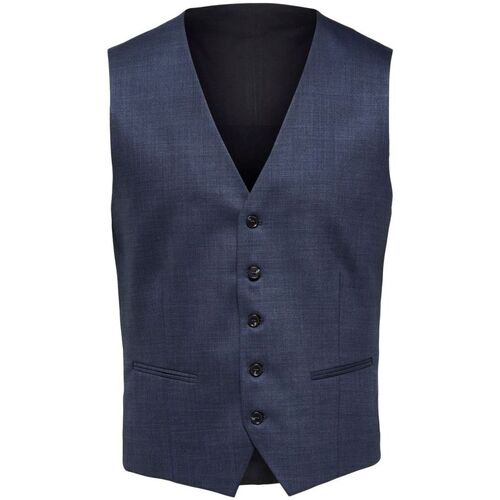 Textil Homem Casacos  Selected 16090173 STATE FLEX-DARK BLUE Azul