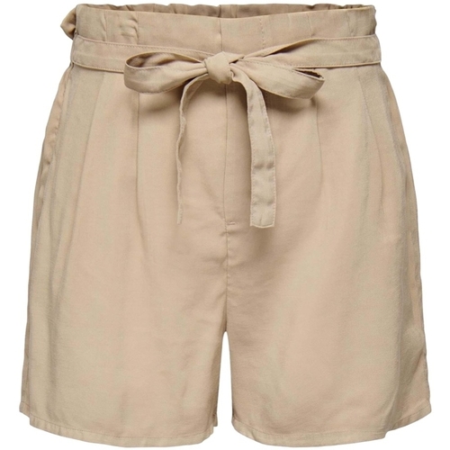 Textil Mulher Shorts / Bermudas Only Calças finas / Sarouels Bege