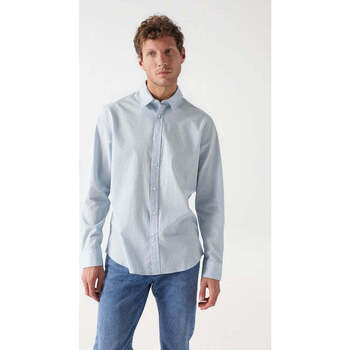 Textil Homem Camisas mangas comprida Salsa 21006883-810-3-1 Azul