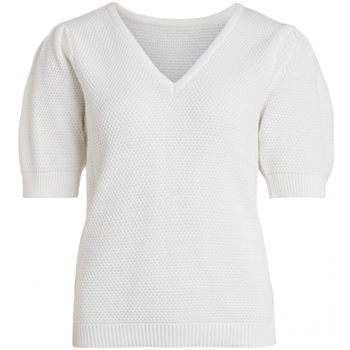 Textil Mulher camisolas Vila Malha Chassa Puff - Pristine Branco