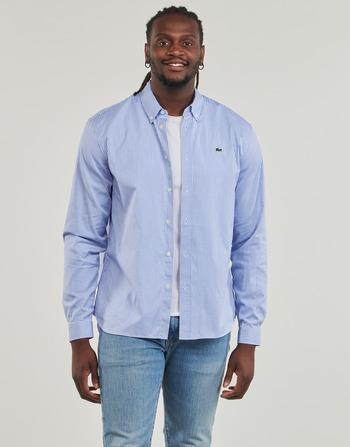 Textil Homem Camisas mangas comprida Lacoste logo CH2932 Azul