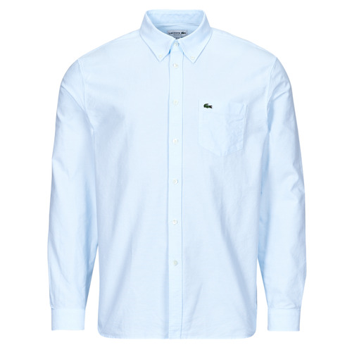 Textil Homem Camisas mangas comprida Lacoste Beyaz CH1911 Azul
