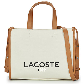 Malas Mulher Cabas / Sac shopping escuro Lacoste HERITAGE CANVAS ZIPPE Bege