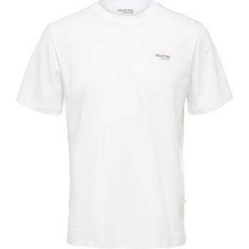 Textil Homem T-Shirt mangas curtas Selected Aspen Logo Tee Branco