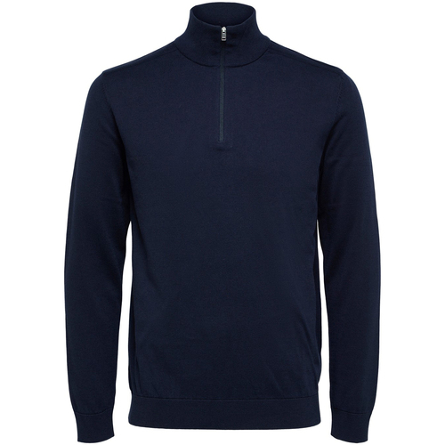 Textil Homem Sweats Selected Berg Half Zip Cardigan Navy Azul