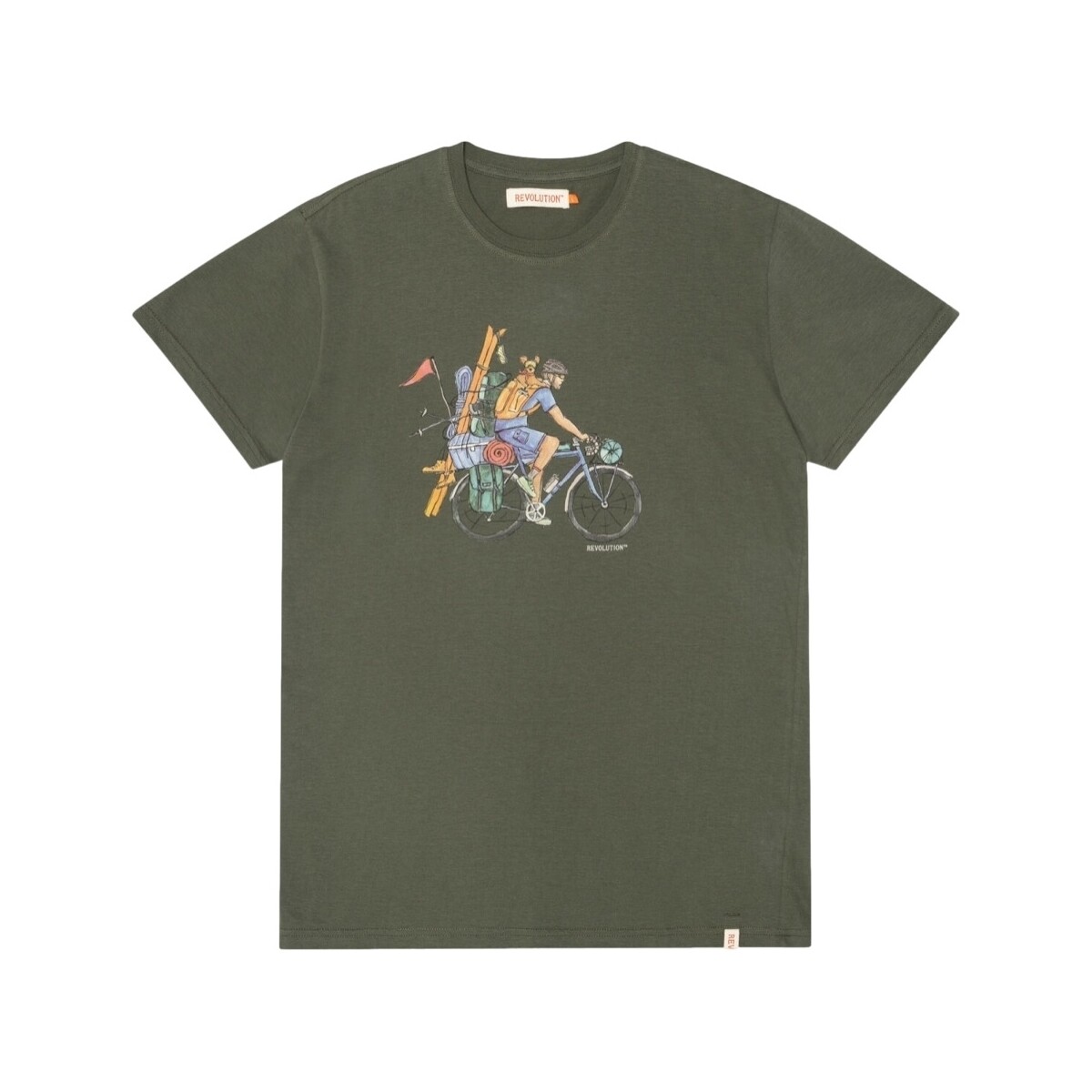 Textil Homem T-shirts e Pólos Revolution T-Shirt Regular 1333 CYC - Army Verde