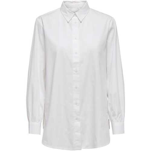 Textil Mulher camisas Only 15227677 NORA-WHITE Branco