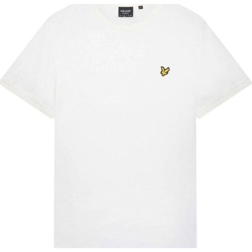 Textil Homem T-shirts e Pólos Lyle & Scott TS1809V MILANO TRIM-626 WHITE Branco