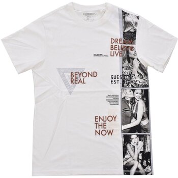 Textil Homem T-Shirt mangas curtas Guess M3YI18 K8FQ4 Branco
