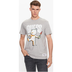 Guess T-shirt in washed gray with sunrise print logo