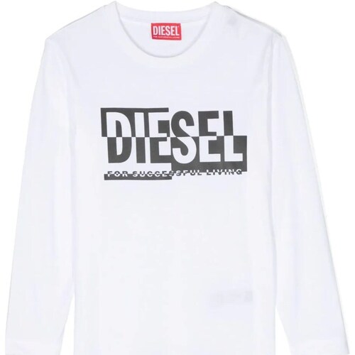 Textil Rapaz Ann Demeulemeester Red with Love dip-hem T-shirt Diesel J01535-00YI9 Branco