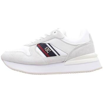 Sapatos Mulher Sapatilhas Tommy Statement Hilfiger CORP WEBBING RUNNER GOLD Branco