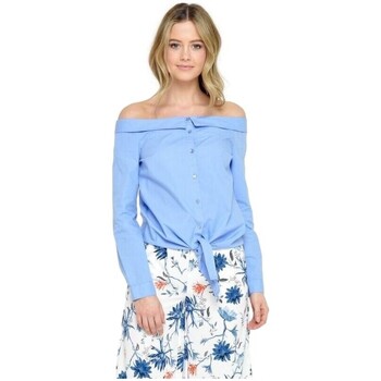Textil Mulher Tops / Blusas Only Camisa Julia Off Shoulder - Cashmere Blue Azul