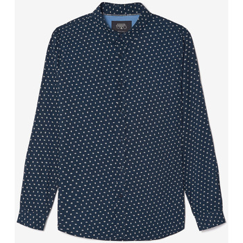 Textil Homem Camisas mangas comprida Franjas / Pompons Camisa GISOR Azul
