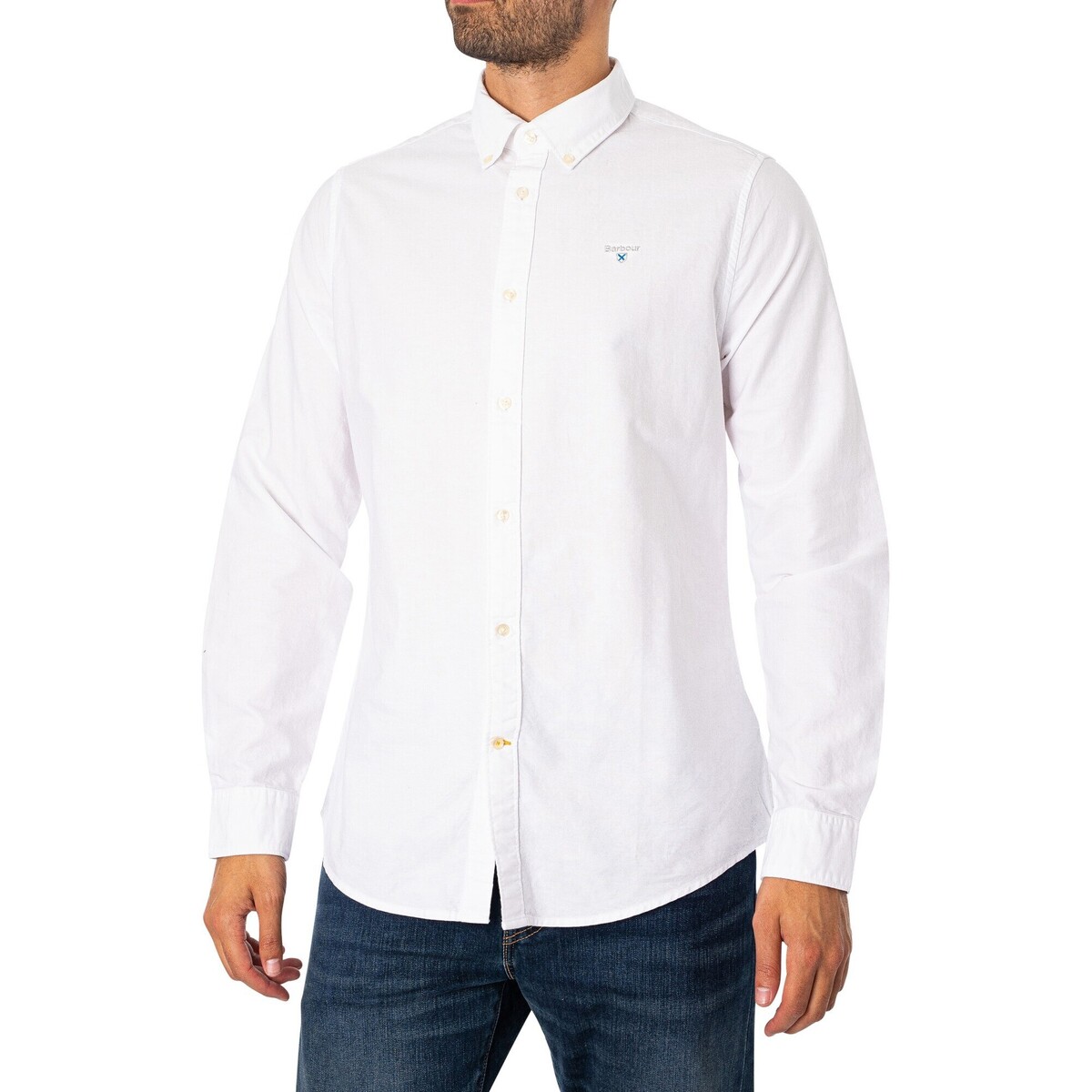 Textil Homem Camisas mangas comprida Barbour Camisa à medida Oxtown Branco