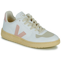 Sapatos Mulher Sapatilhas Veja SUEDE V-10 Branco / Rosa