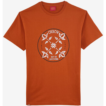 Textil Homem Cotton Jersey T-shirt W Vinyl Logo Oxbow Tee Castanho