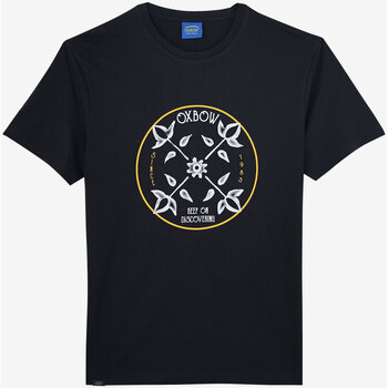 Textil Homem Cotton Jersey T-shirt W Vinyl Logo Oxbow Tee Preto