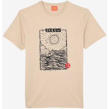 Textil Homem Cotton Jersey T-shirt W Vinyl Logo Oxbow Tee Castanho