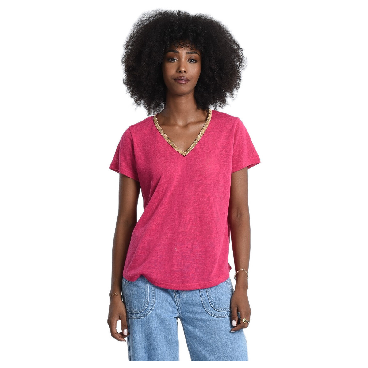 Textil Mulher T-shirts e Pólos Molly Bracken T427BP-FUSHIA Rosa