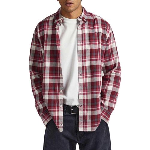 Textil Homem Camisas mangas comprida Pepe jeans  Vermelho
