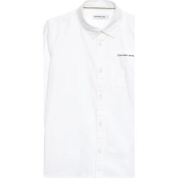 Textil Rapaz Camisas mangas comprida Calvin Klein Jeans IB0IB01737 Branco