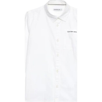 Textil Rapaz Camisas mangas comprida Calvin Klein Jeans PIERCE IB0IB01737 Branco