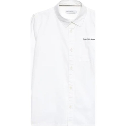 Textil Rapaz Camisas mangas comprida Calvin Klein JEANS Department IB0IB01737 Branco
