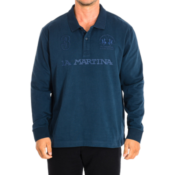 Textil Homem Brunello Cucinelli embroidered-motif polo-collar sweater La Martina XMP305-JS005-07017 Marinho