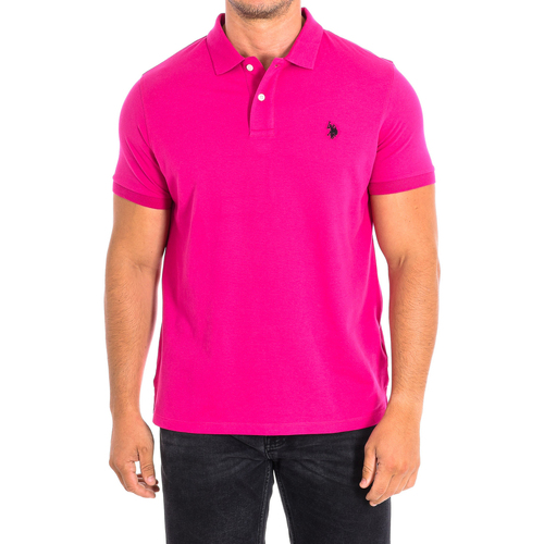 Textil Homem Slim Fit Jersey Polo Shirt U.S Polo Assn. 61423-357 Rosa