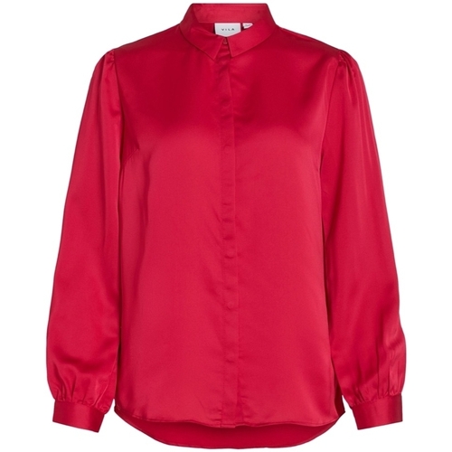 Textil Mulher Vitate L/s Short Puffer Jacket Vila Noos Camisa Ellette Satin - Love Potion Rosa