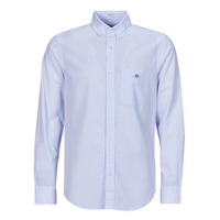 Textil pocket Camisas mangas comprida Gant REG POPLIN STRIPE SHIRT Branco / Azul