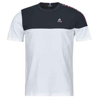 Textil Homem Tusty logo-print cotton T-shirt Le Coq Sportif TRI TEE SS N°2 M Branco / Marinho