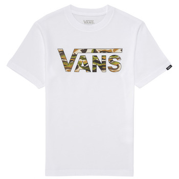TeSpiral Rapaz T-Shirt mangas curtas Marshmallow Vans Marshmallow Vans CLASSIC LOGO FILL Branco