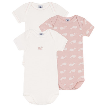 Textil Rapariga Pijamas / Camisas de dormir Petit Bateau LOT X3 Rosa / Bege