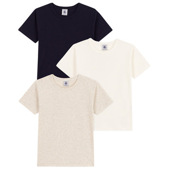 Textil Criança T-shirt adidas 3S azul claro branco mulher Petit Bateau A0A8H X3 Branco / Bege / Preto